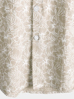 Camisa hawaiana de manga corta de algodón con estampado floral de verano para hombre