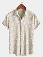 Camisa hawaiana de manga corta de algodón con estampado floral de verano para hombre