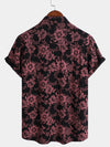 Camisa hawaiana de manga corta con estampado floral vintage para hombre