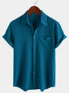 Camisa informal de manga corta con bolsillo de verano para hombre