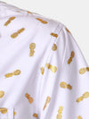 Camisa de manga corta con cuello cubano y estampado de piña para hombre