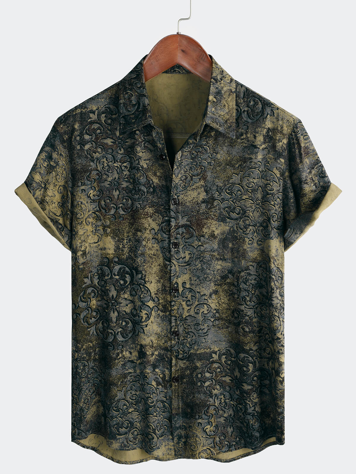 Men's Retro Flower Breathable Hawaiian Holiday Short Sleeve Shirt