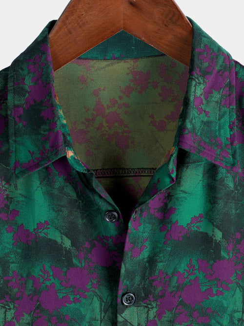 Camisa hawaiana de manga corta transpirable vintage para hombre