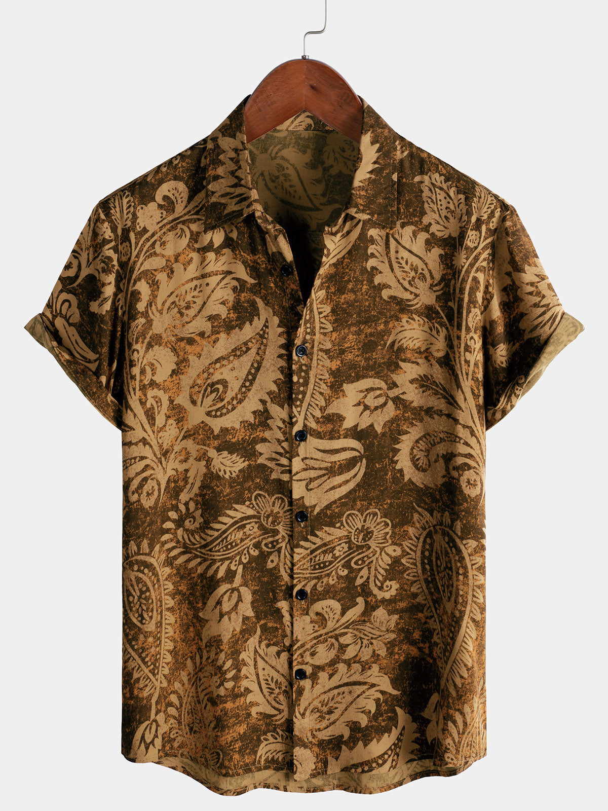 Camisa hawaiana de manga corta transpirable retro festiva para hombre