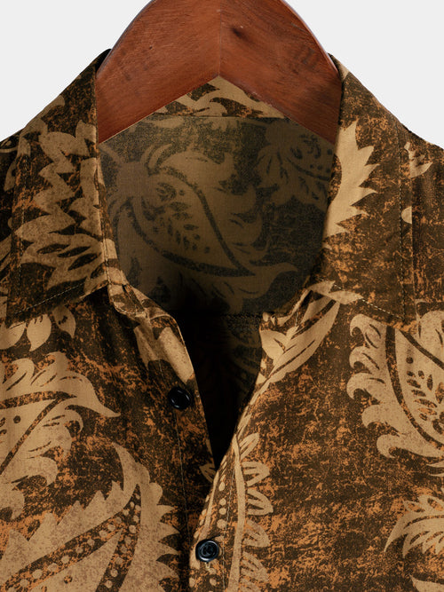 Camisa hawaiana de manga corta transpirable retro festiva para hombre