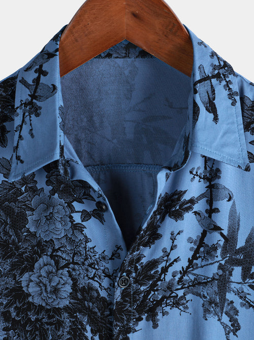 Camisa hawaiana de manga corta transpirable retro festiva para hombre