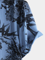 Camisa hawaiana de manga corta transpirable retro festiva para hombre