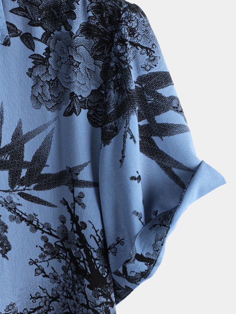 Camisa hawaiana de manga corta transpirable retro festiva para hombre