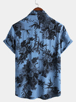 Camisa hawaiana de manga corta transpirable retro festiva para hombre