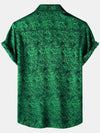 Camisa de manga corta de satén de seda jacquard con estampado floral para hombre
