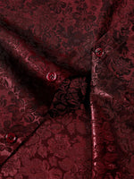 Camisa de manga corta de satén de seda jacquard con estampado floral para hombre