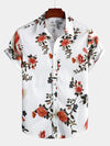 Camisa de manga corta casual de estampado floral para hombres