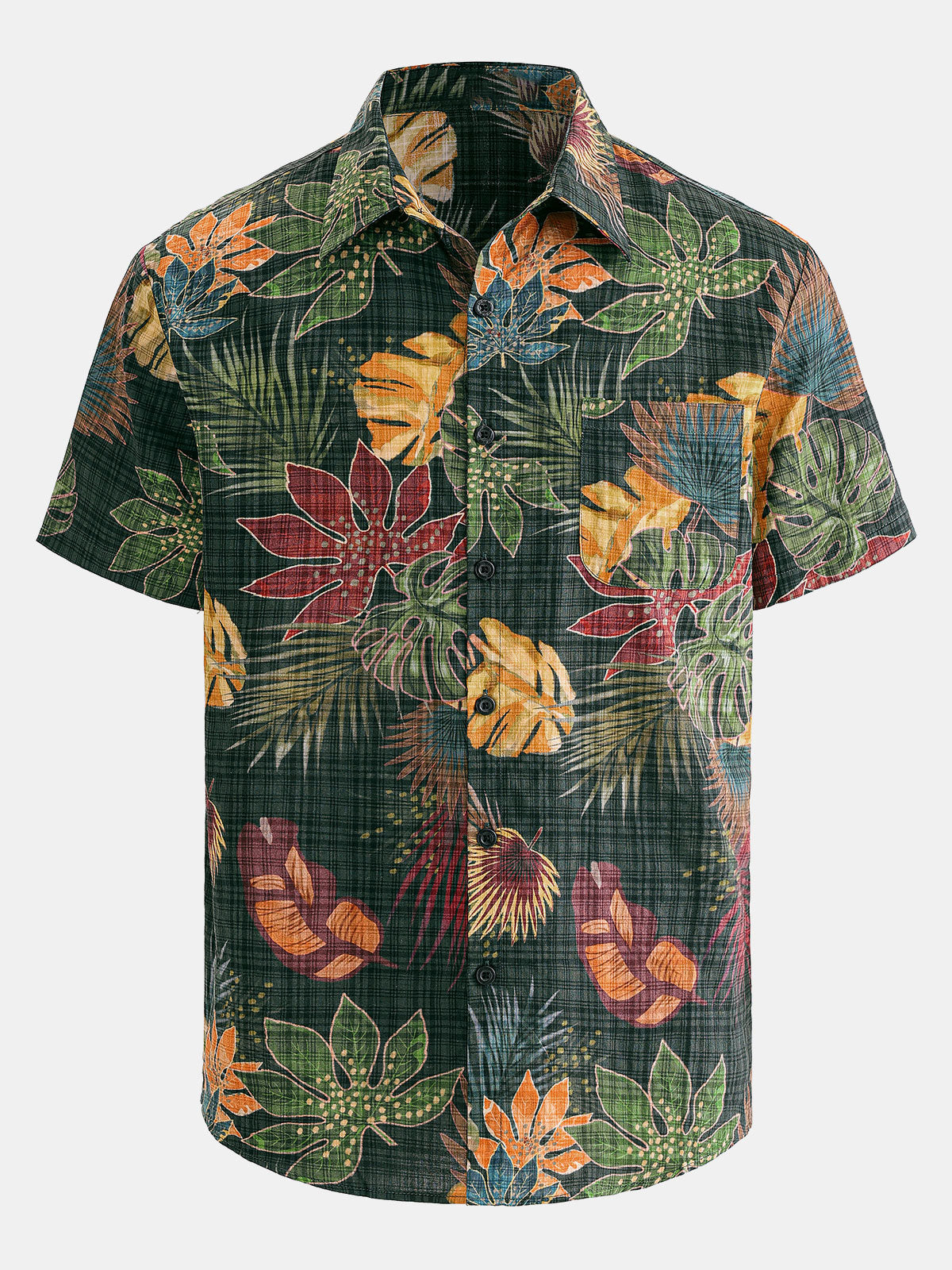 Camisa hawaiana de manga corta transpirable de verano para hombre
