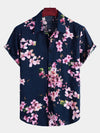 Camisa hawaiana tropical de algodón floral para hombres