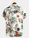 Camisa hawaiana tropical de algodón con estampado floral para hombre