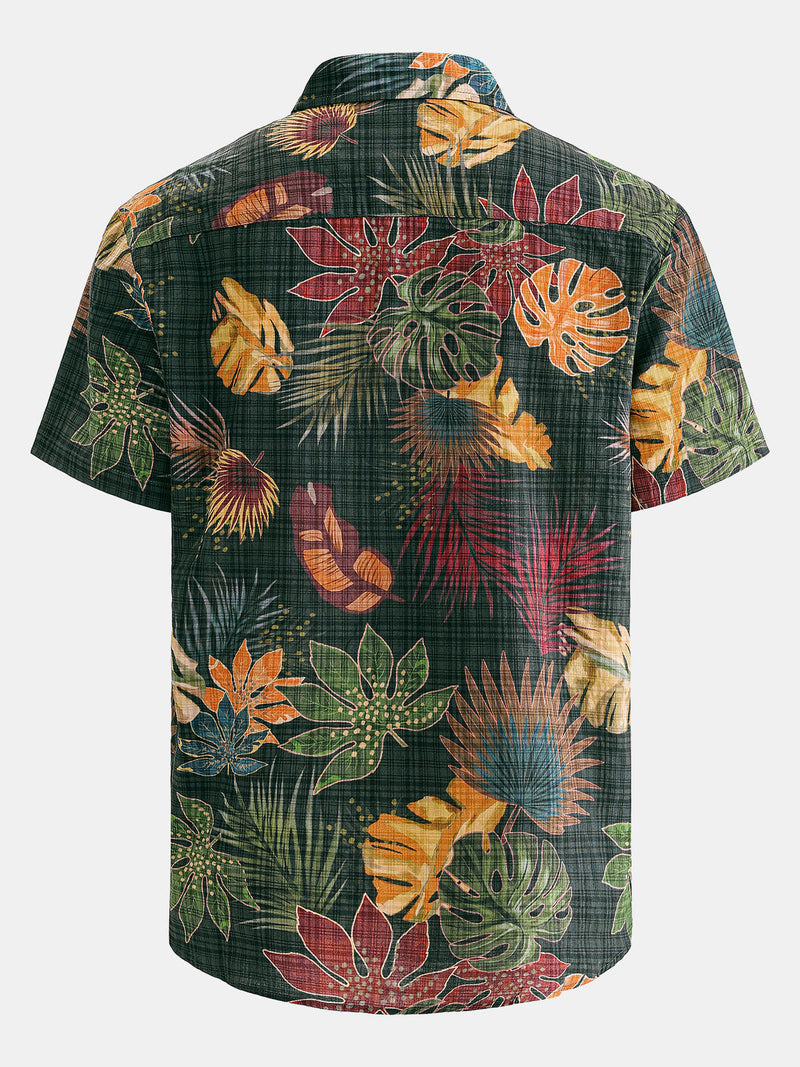 Camisa hawaiana de manga corta transpirable de verano para hombre