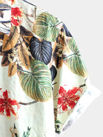 Camisa hawaiana tropical de algodón con estampado floral para hombre