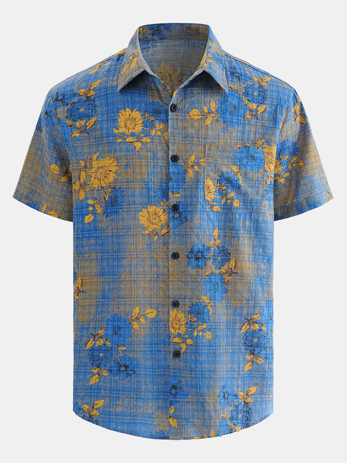 Camisa hawaiana de manga corta transpirable de verano para hombre