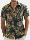 Camisa hawaiana informal de manga corta con estampado floral para hombre