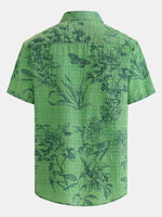 Camisa hawaiana de manga corta transpirable con estampado floral para hombre