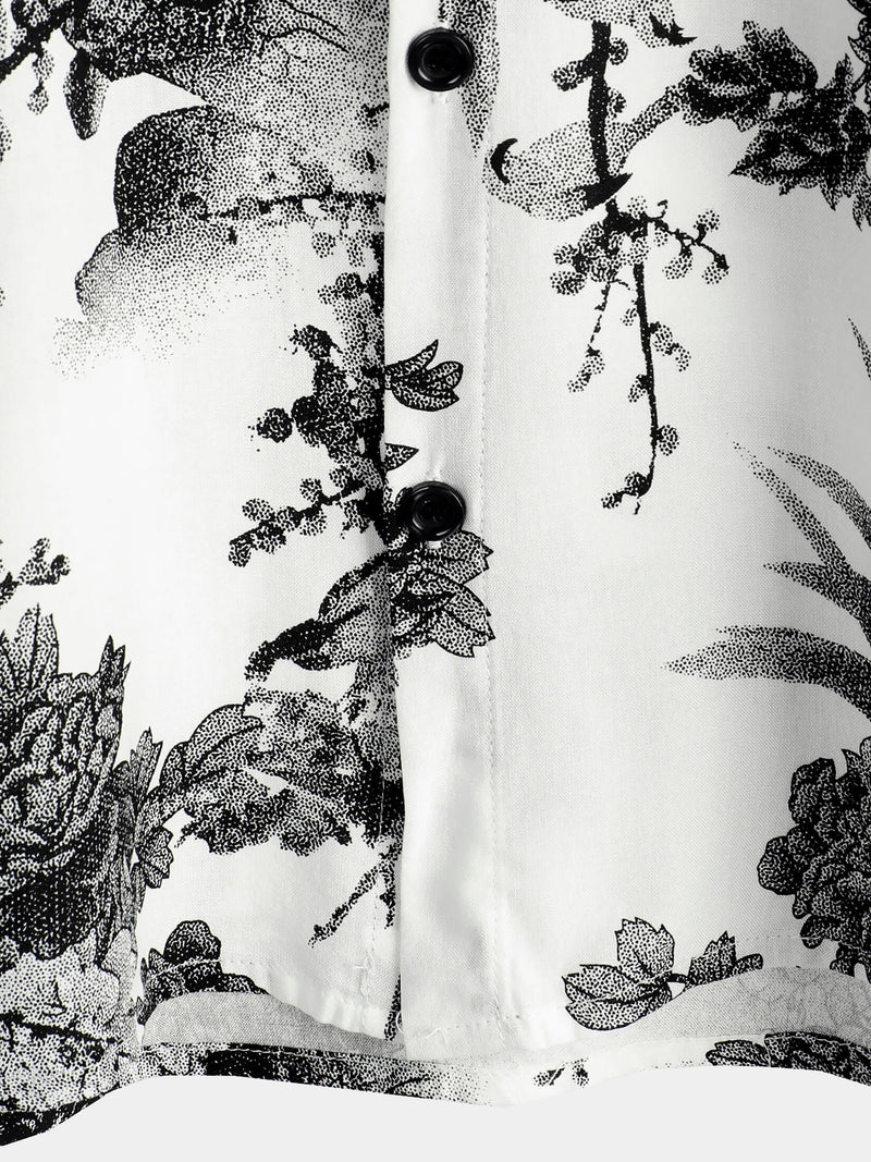 Camisa hawaiana de manga corta transpirable con botones para vacaciones de verano para hombre