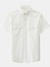 Camisa informal con botones y bolsillo liso para hombre