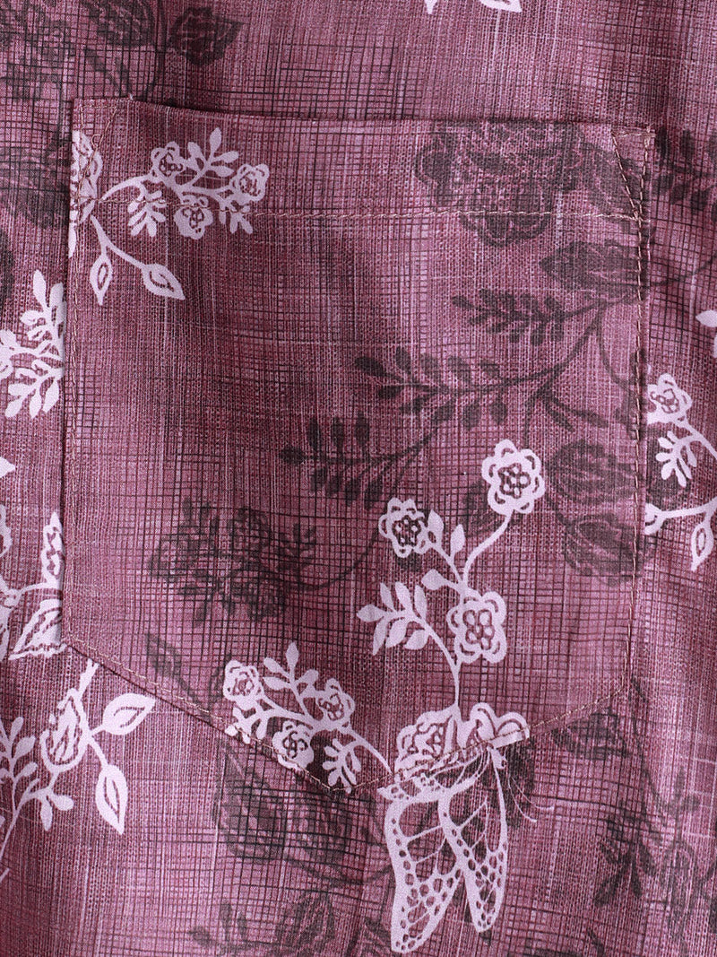 Camisa hawaiana de manga corta con botones y estampado floral para hombre