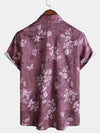 Camisa hawaiana de manga corta con botones y estampado floral para hombre