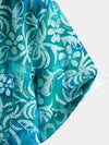 Camisa hawaiana azul de manga corta para hombre