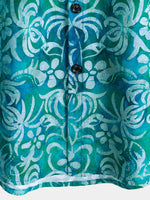 Camisa hawaiana azul de manga corta para hombre