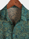 Camisa informal de manga corta con botones festivos para hombre