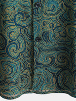 Camisa informal de manga corta con botones festivos para hombre