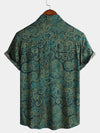 Camisa informal de manga corta con botones festivos para hombre