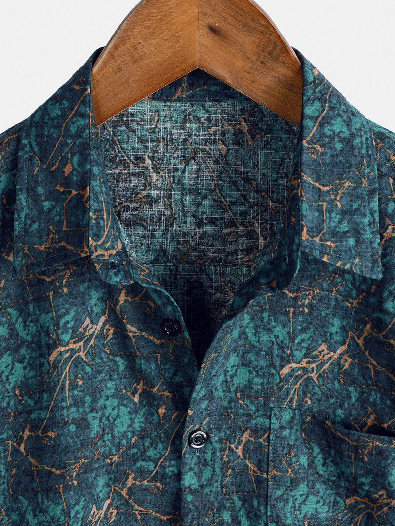 Camisa informal de manga corta con bolsillo transpirable para hombre para vacaciones