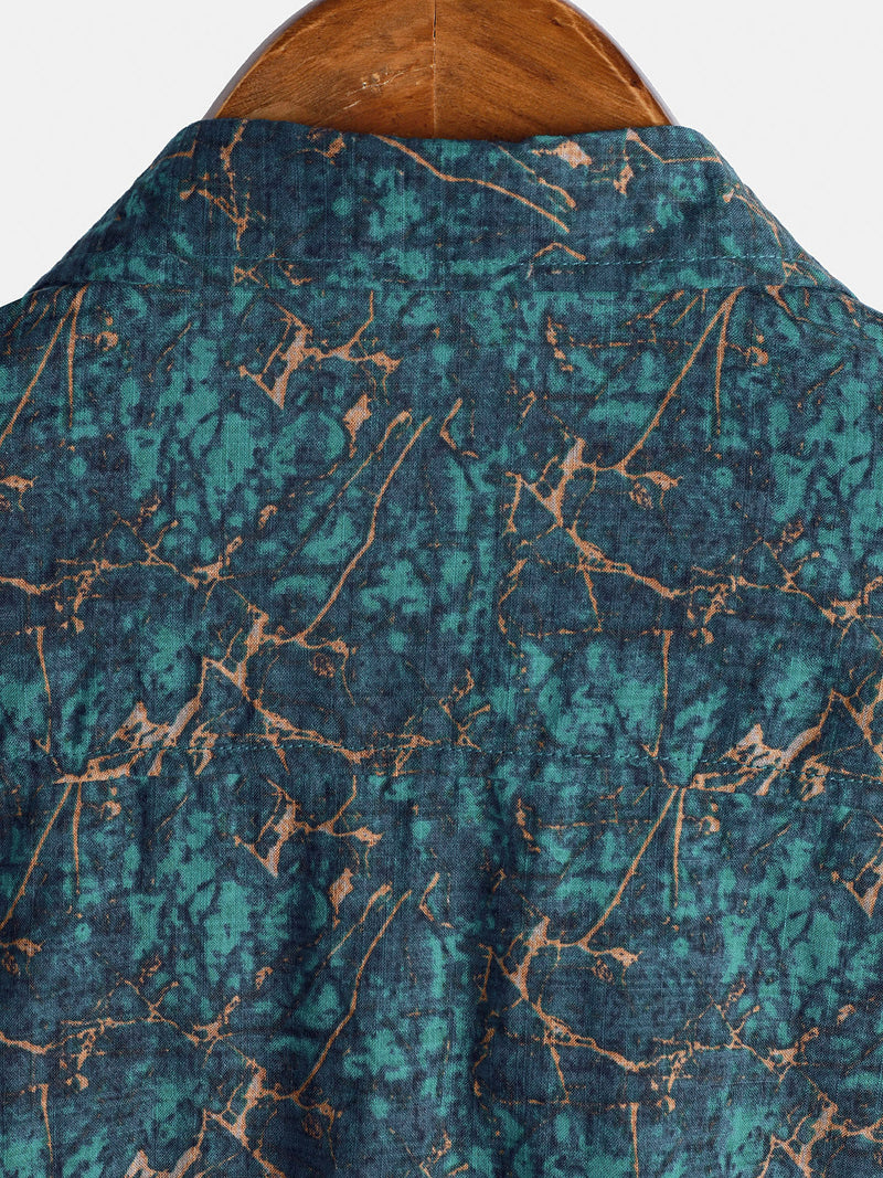 Camisa informal de manga corta con bolsillo transpirable para hombre para vacaciones