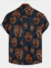 Camisa hawaiana de manga corta con calavera para hombre