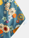 Camisa hawaiana de manga corta con estampado floral de algodón para hombre