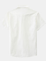 Camisa informal con botones y bolsillo liso para hombre
