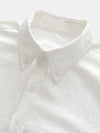 Camisa informal con botones y bolsillo liso para hombre