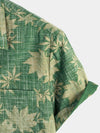 Camisa hawaiana retro con bolsillo de hojas para hombres ideal para vacaciones casuales