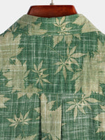 Camisa hawaiana retro con bolsillo de hojas para hombres ideal para vacaciones casuales