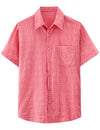 Camisa hawaiana informal a cuadros para hombre, ideal para vacaciones de verano en la playa