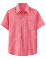 Camisa hawaiana informal a cuadros para hombre, ideal para vacaciones de verano en la playa