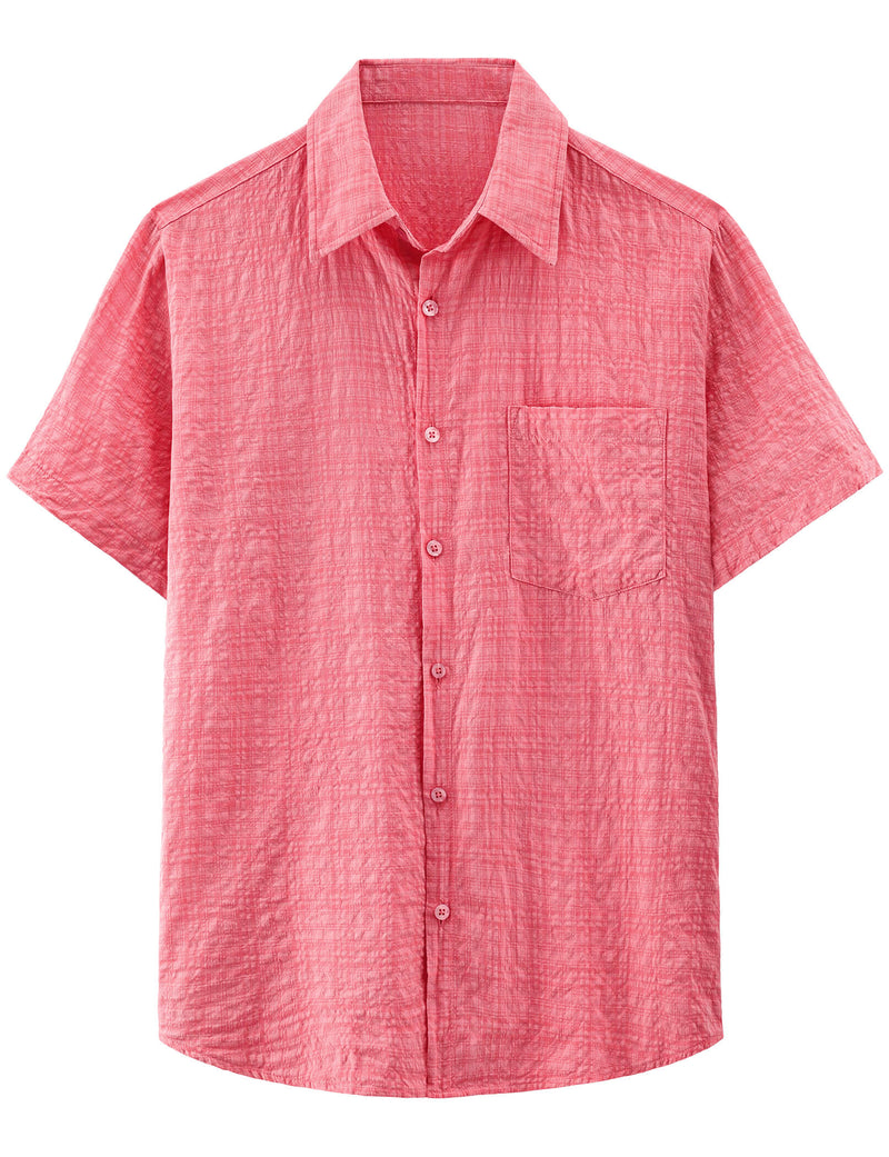 Camisa hawaiana informal a cuadros para hombre, ideal para vacaciones de verano en la playa