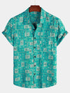 Camisa vintage con bolsillo para hombres ideal para vacaciones casuales