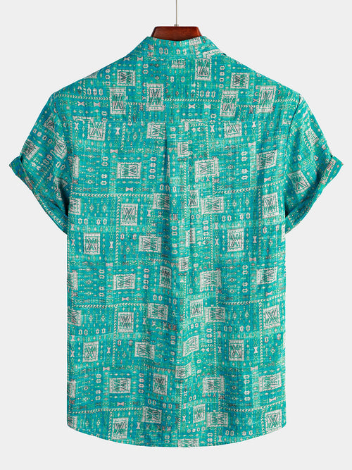 Camisa vintage con bolsillo para hombres ideal para vacaciones casuales