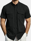 Camisa informal con botones y bolsillo liso para hombre