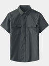 Camisa informal con botones y bolsillo liso para hombre