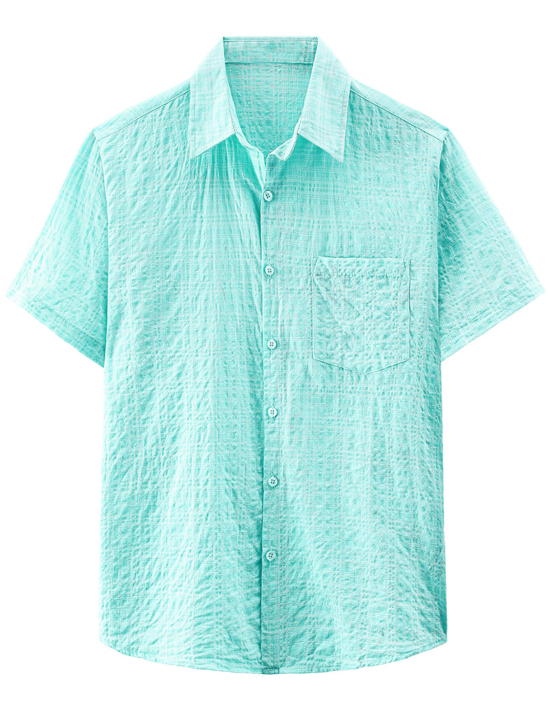 Camisa hawaiana informal a cuadros para hombre, ideal para vacaciones de verano en la playa