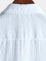 Camisa informal de manga corta con bolsillo de color liso de verano para hombre